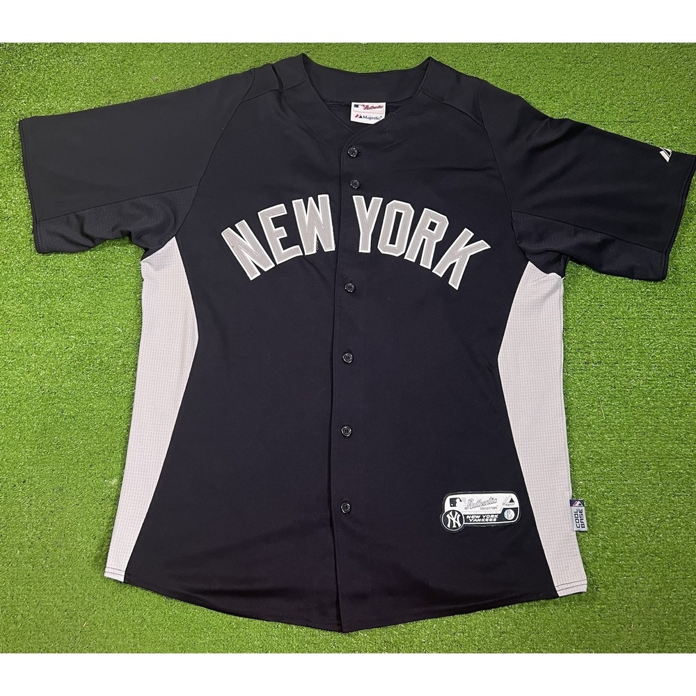 Vintage New York Yankees Jersey SZ 46 Majestic Authentic Cool Base Blue A-Rod 13